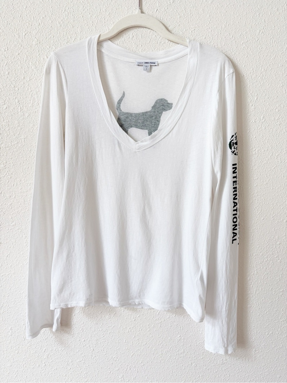 Standard James Perse Humane Society International Long Sleeve T Shirt Size Small